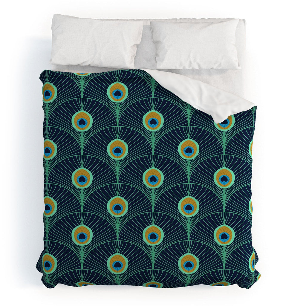 Design by Spark Peacock Deco Feathers Duvet Cover