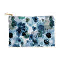 Ninola Design Botanic Retreat Ombre Abstract Watercolor Flowers Blue Navy Pouch