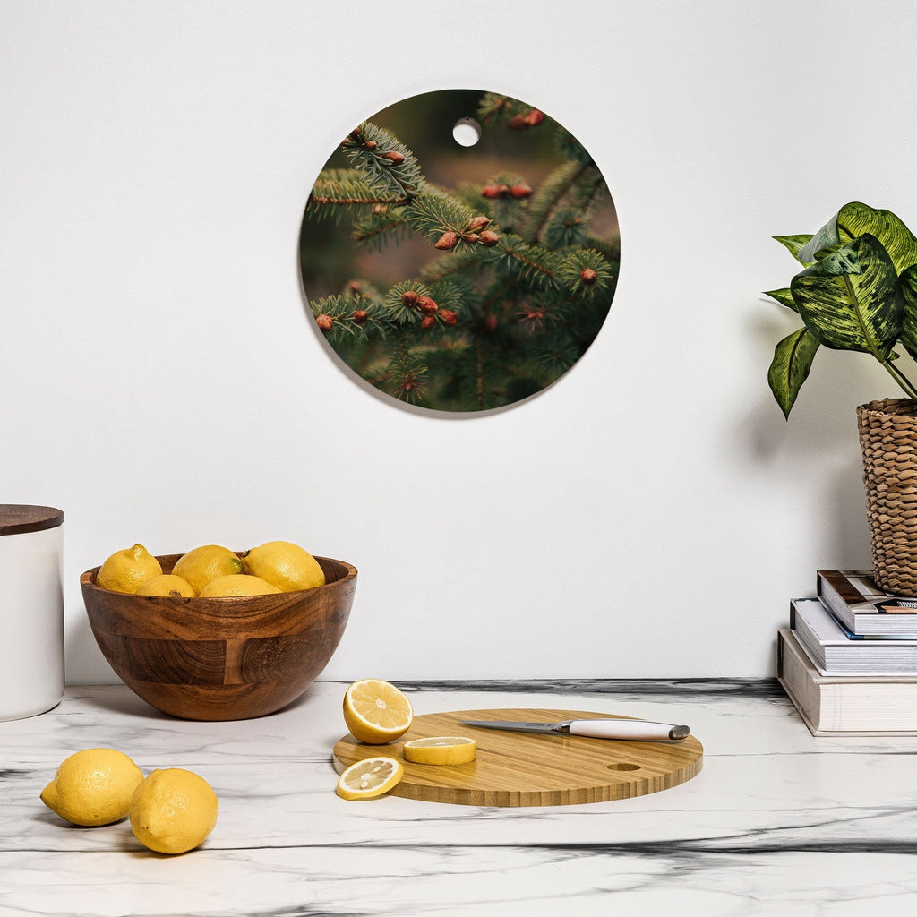 Hannah Kemp Spruce Tips Cutting Board Round
