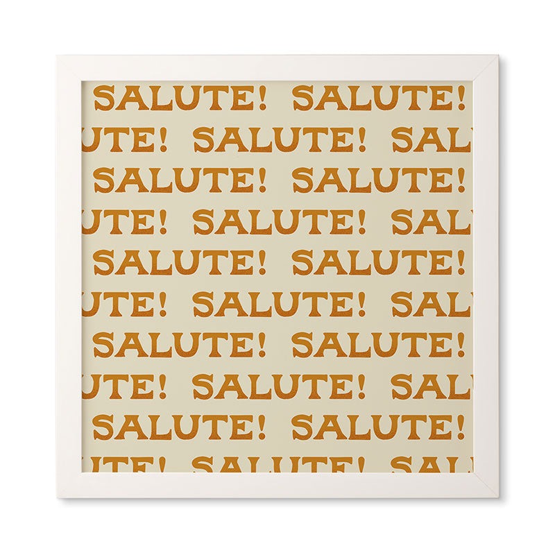 Jessica Molina Salute Gold Pattern on Cream Framed Wall Art
