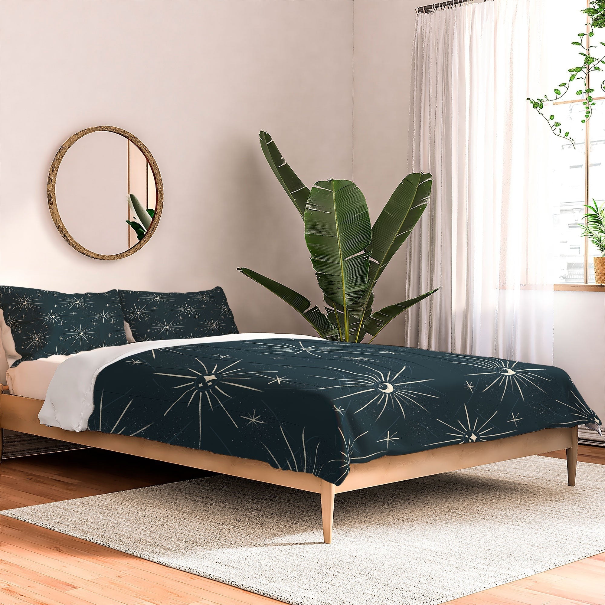 Little Om Pattern Little Moon navy Comforter