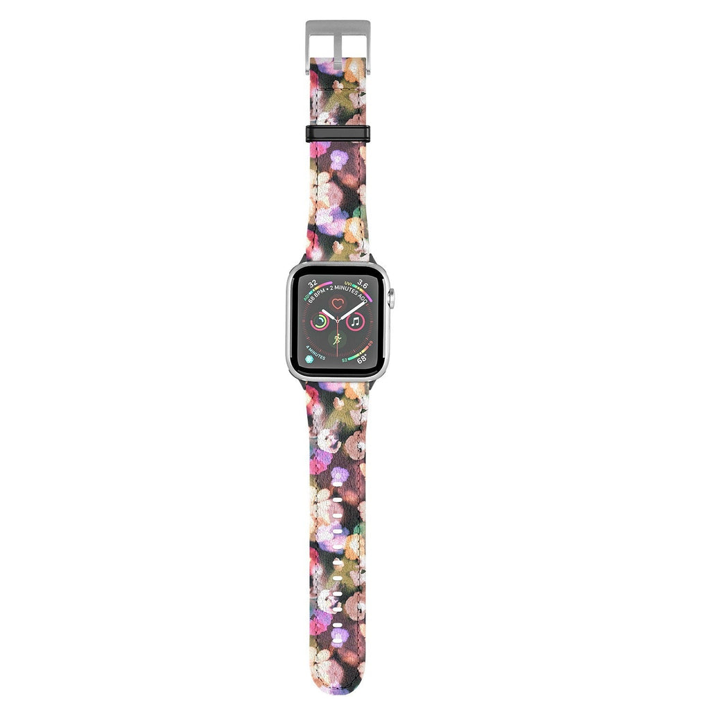 Ninola Design Botanic Retreat Ombre Abstract Watercolor Flowers Pink gold Apple Watch Band