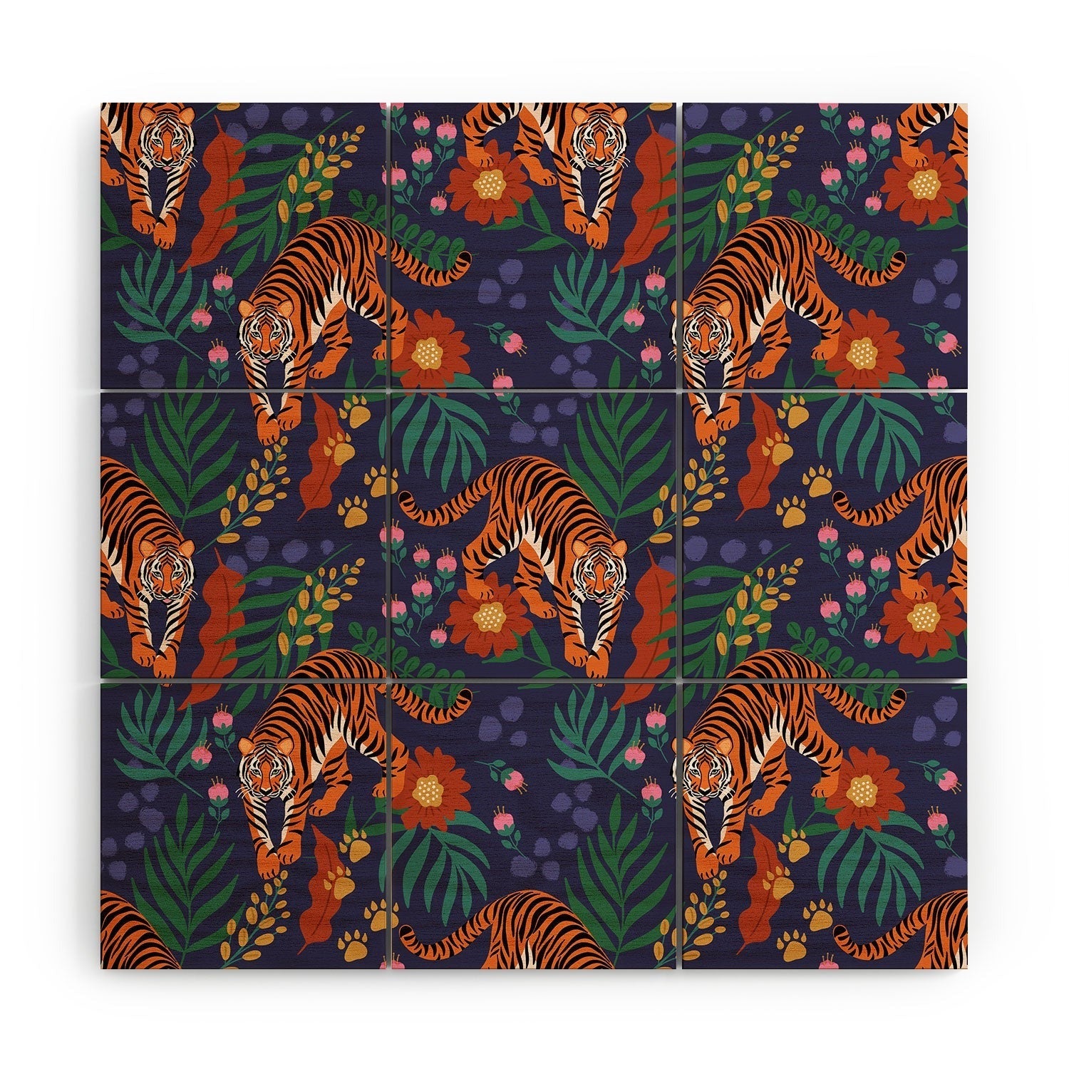 Design by Spark Tiger of the Glorious Jungle Wood Wall Mural