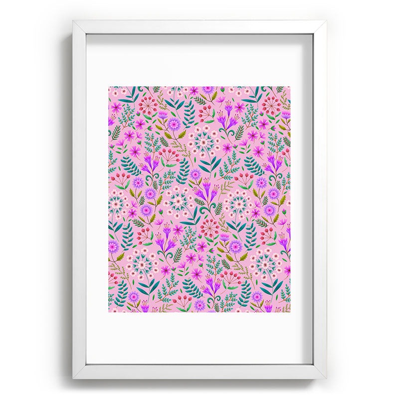 Pimlada Phuapradit Ditsy Purple Floral Half Drop Recessed Framing Rectangle