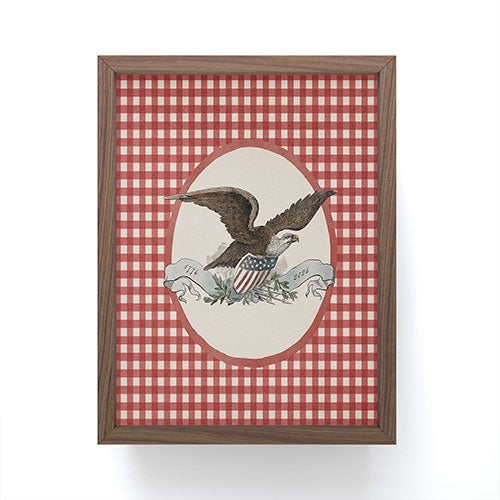 DENY Designs Gingham Eagle Framed Mini Art Print