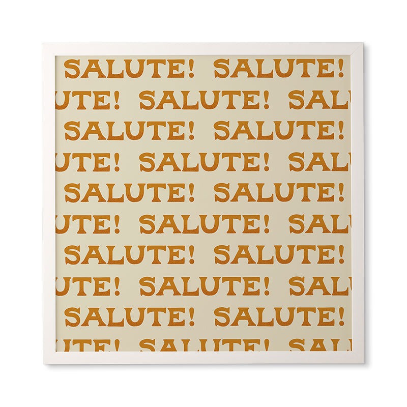 Jessica Molina Salute Gold Pattern on Cream Framed Wall Art