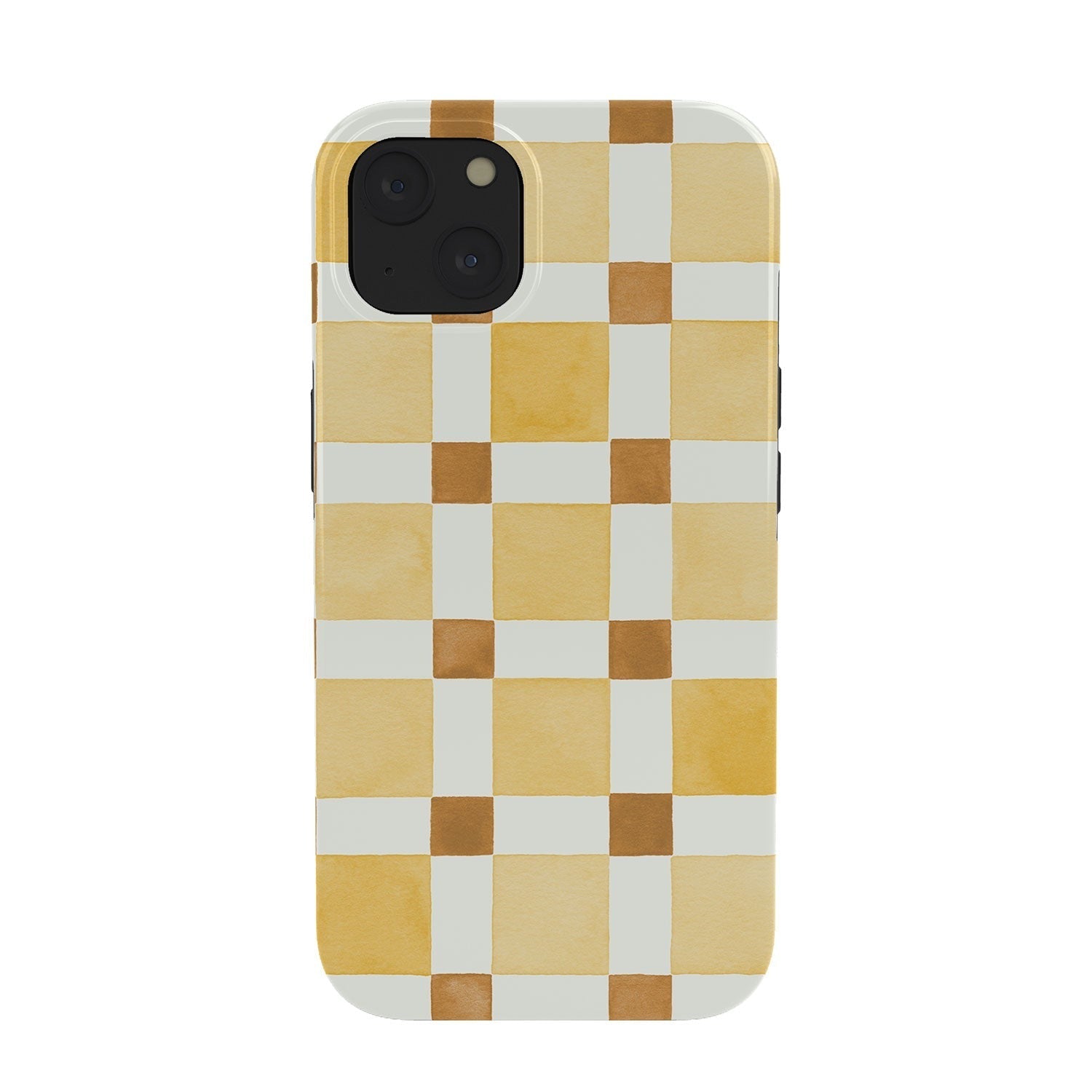 Ninola Design Everyday Artifact Checker Mosaic Tiles Geometry Yellow Phone Case