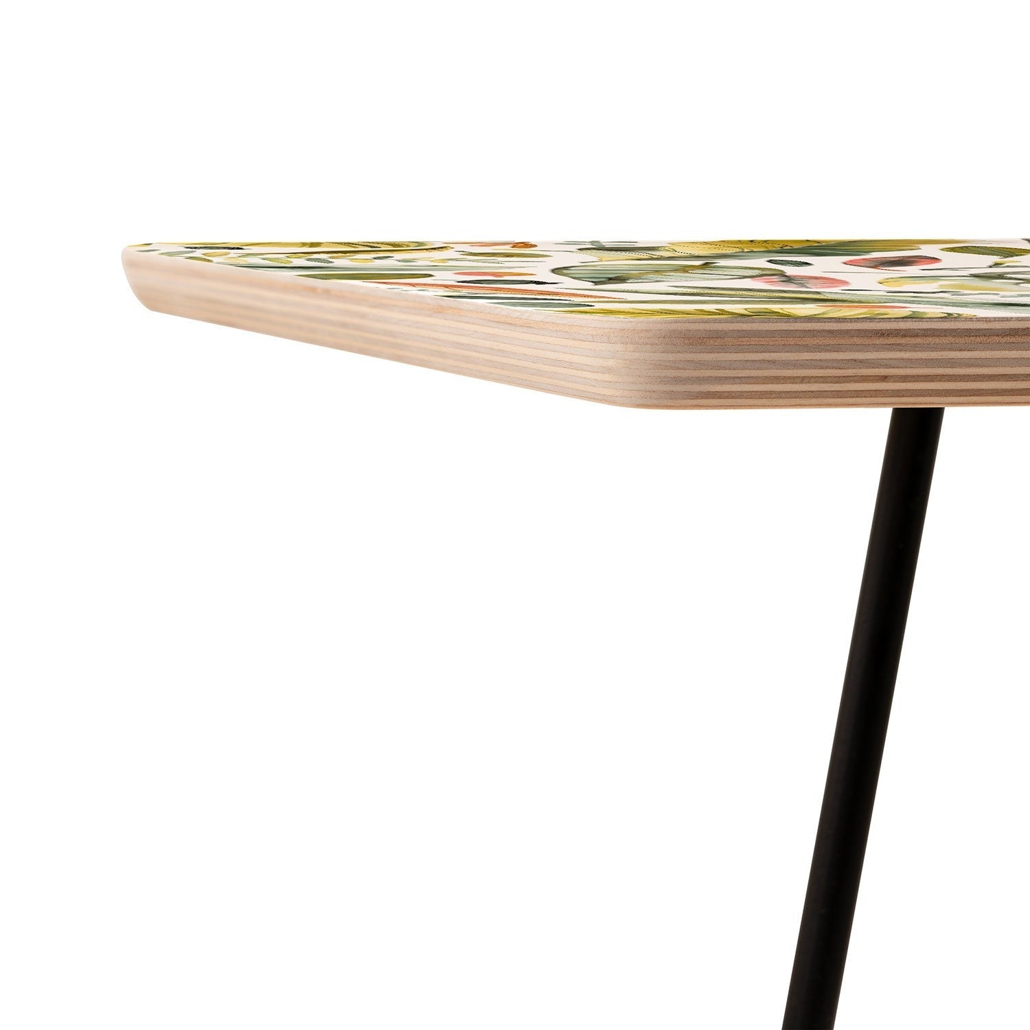 Ninola Design Botanic Retreat Tropical Jungle Leaves Botanical Green Orange Side Table