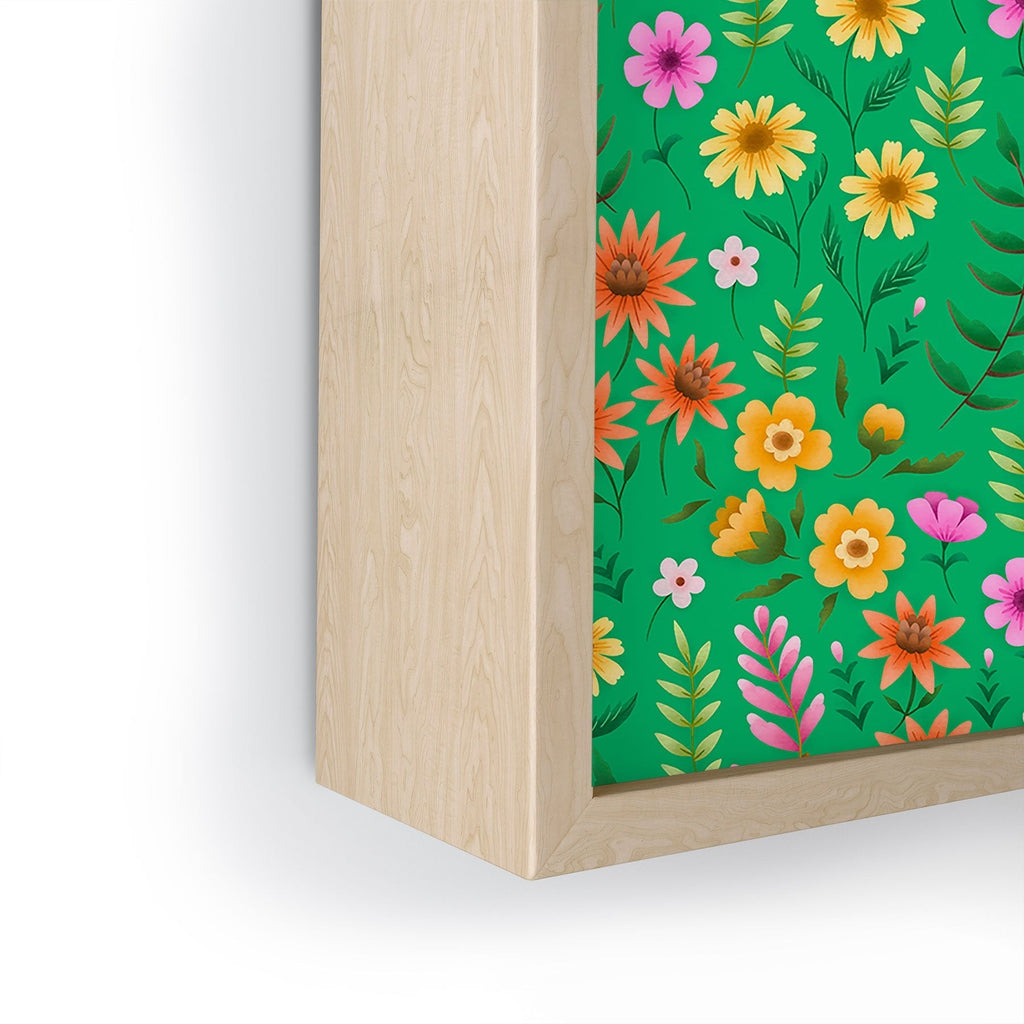 Pimlada Phuapradit Ditsy Spring Floral Green Framed Mini Art Print