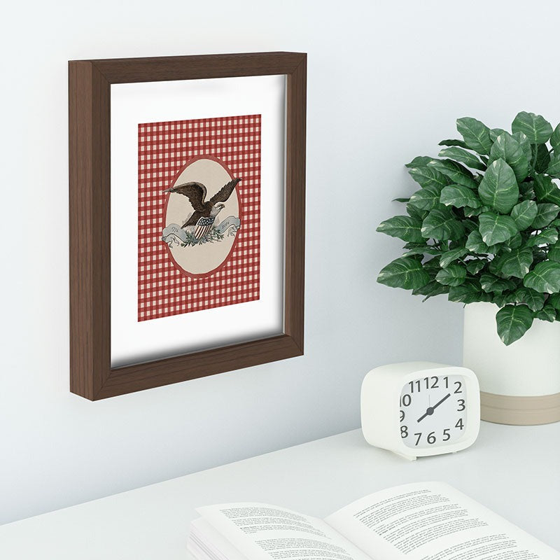 DENY Designs Gingham Eagle Recessed Framing Rectangle