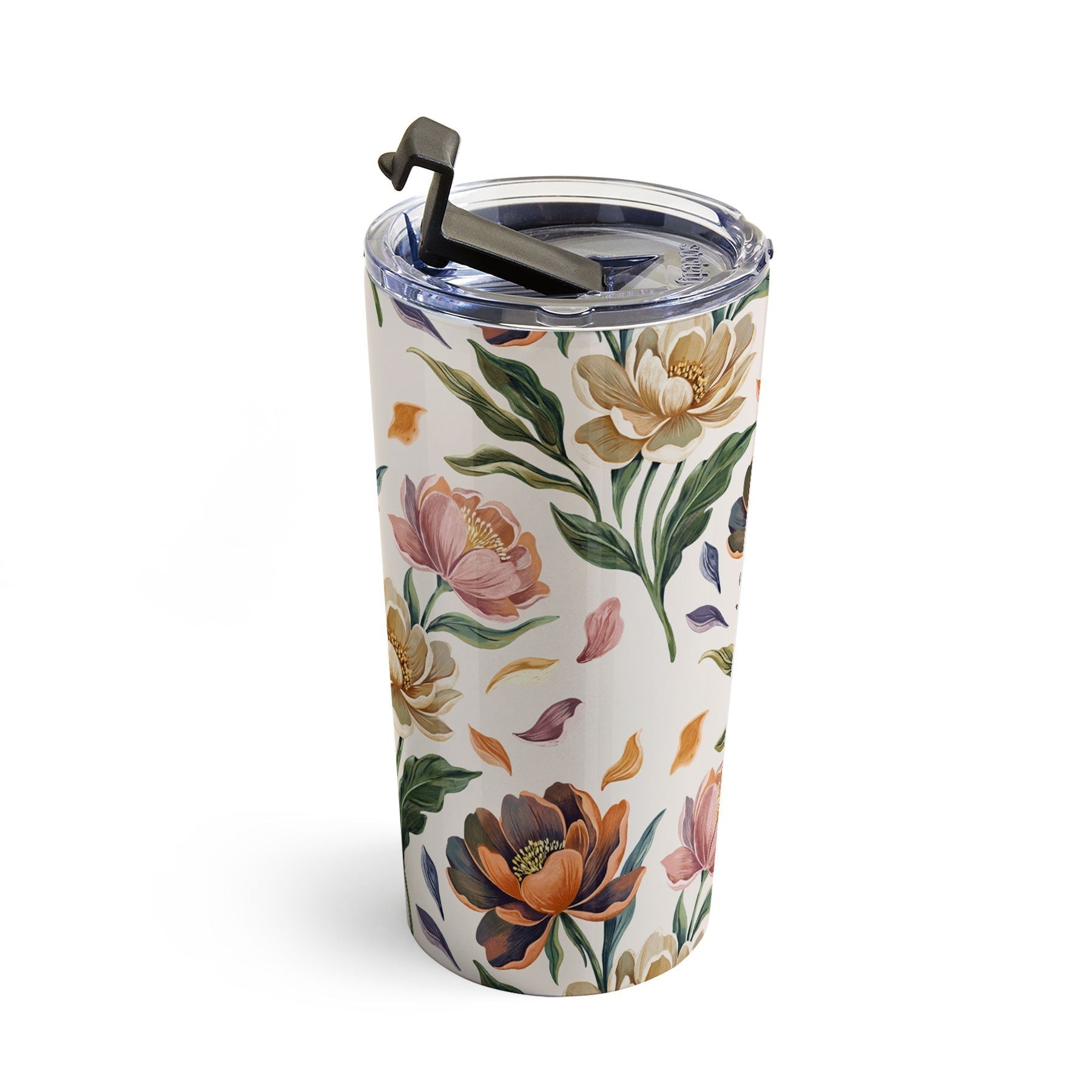 Marta Barragan Camarasa Hand Painted Peony Florals Travel Mug