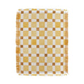Ninola Design Everyday Artifact Checker Mosaic Tiles Geometry Yellow Throw Blanket