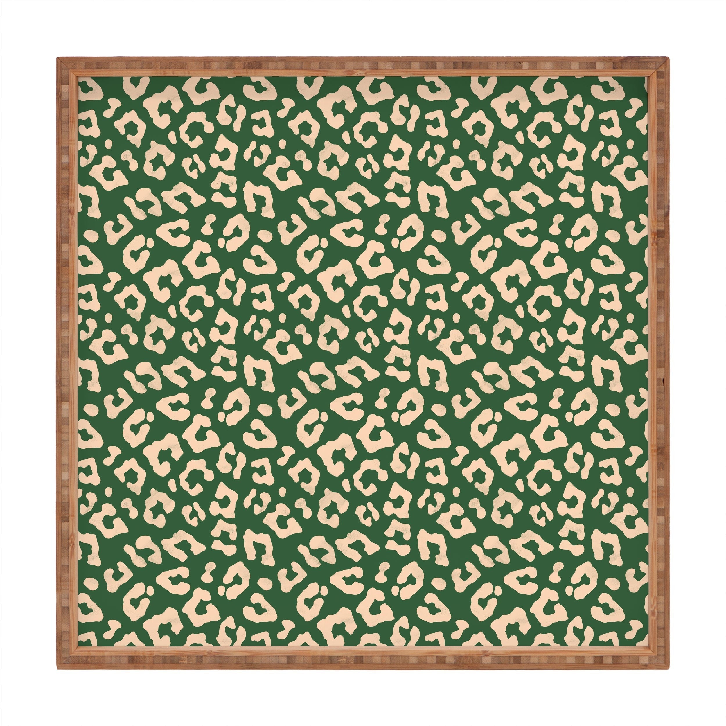 Avenie BR Cheetah Print In Green Square Tray