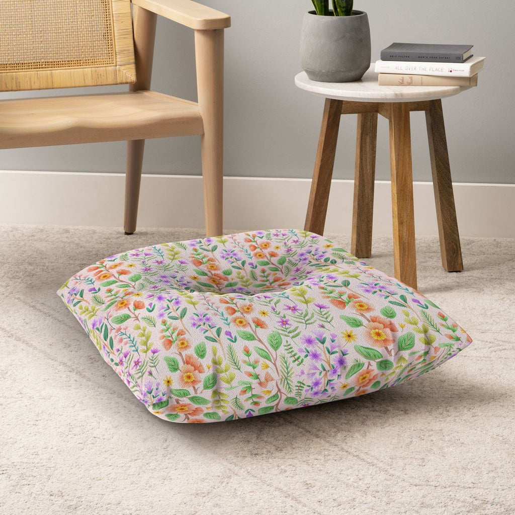 Pimlada Phuapradit Ditsy Spring Floral Floor Pillow Square