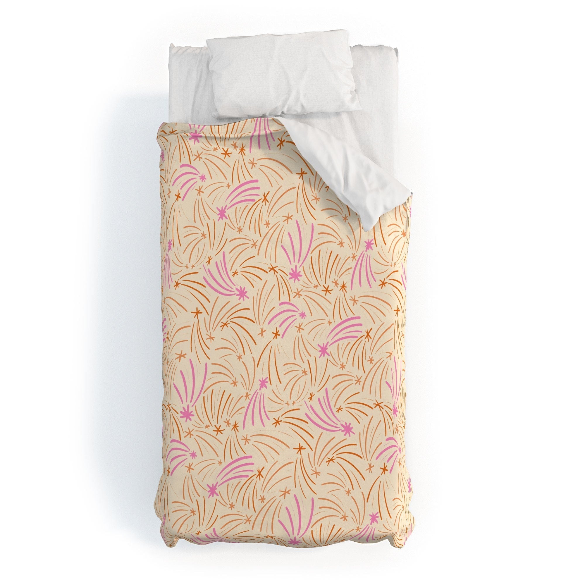 Little Om Pattern Shooting Stars cream Duvet Cover