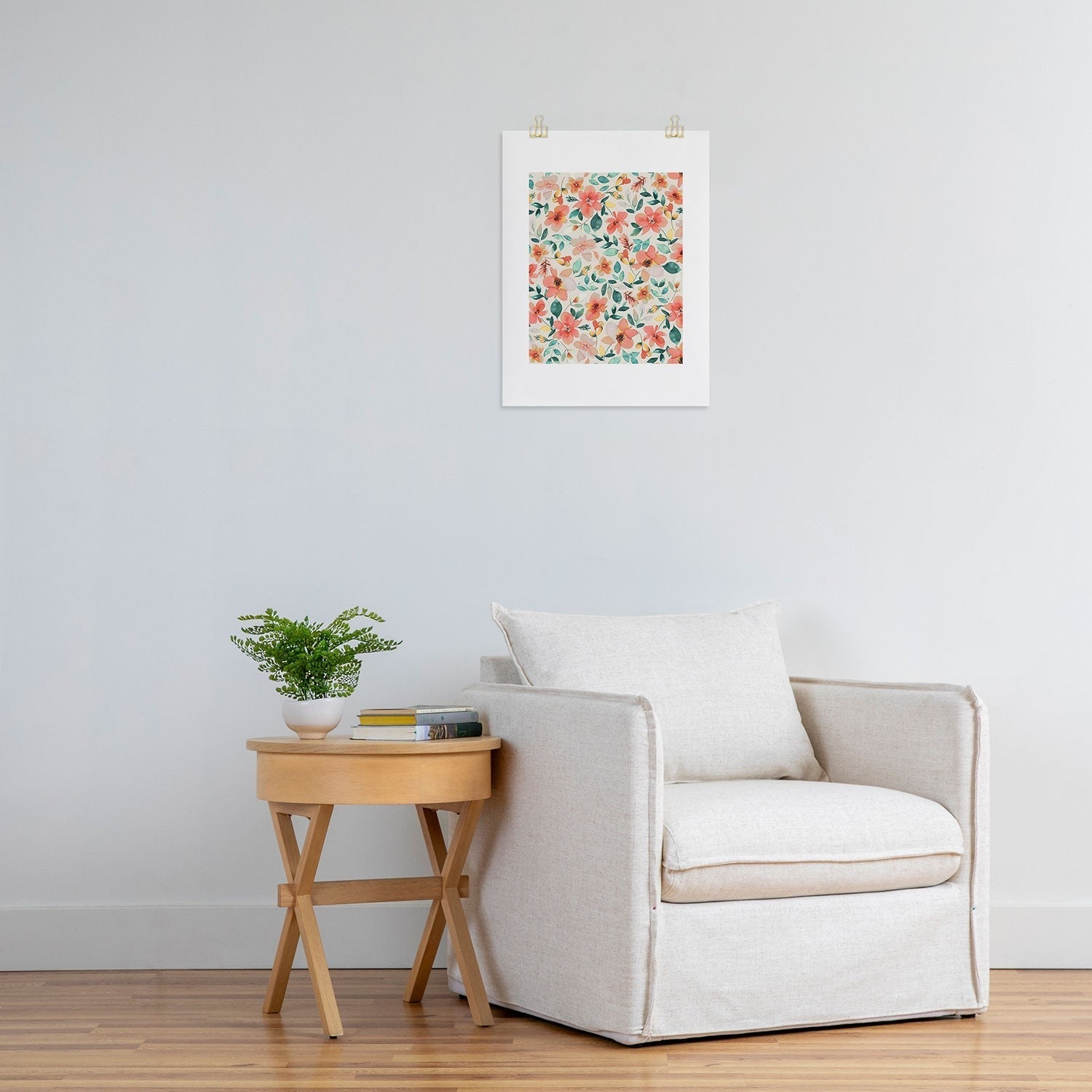 Ninola Design Botanic Retreat Tropical Whimsical Flowers Coral Green Art Print