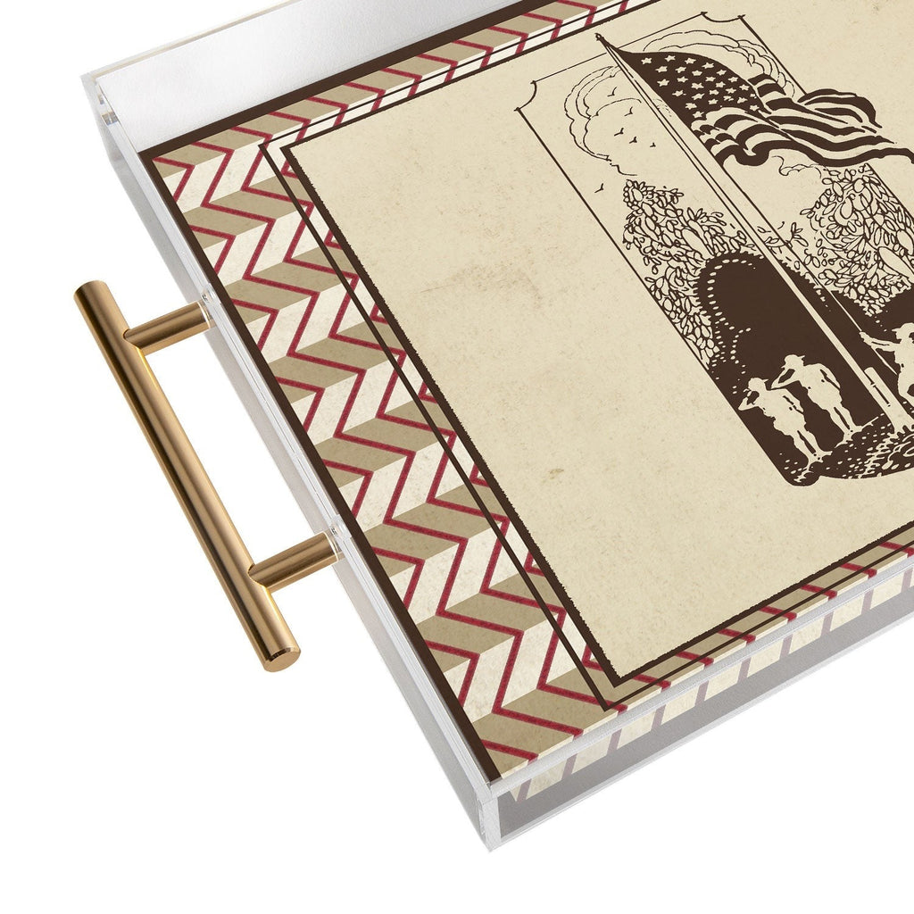DENY Designs Flag Raisers Striped Square Acrylic Tray