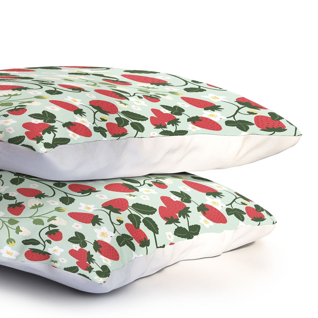 Design by Spark Strawberry Florals Fields Pillow Shams