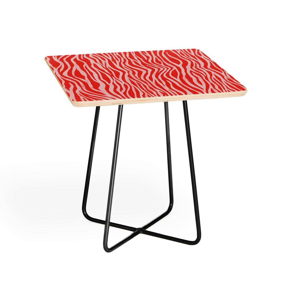 Avenie BR Red Zebra Stripe Side Table
