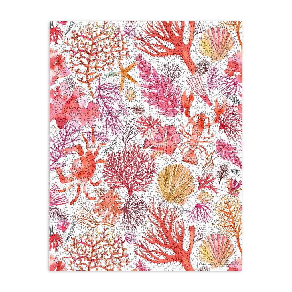 Ninola Design Botanic Retreat Coral Reef Crab Lobster Red Puzzle