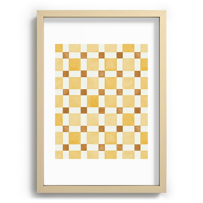 Ninola Design Everyday Artifact Checker Mosaic Tiles Geometry Yellow Recessed Framing Rectangle