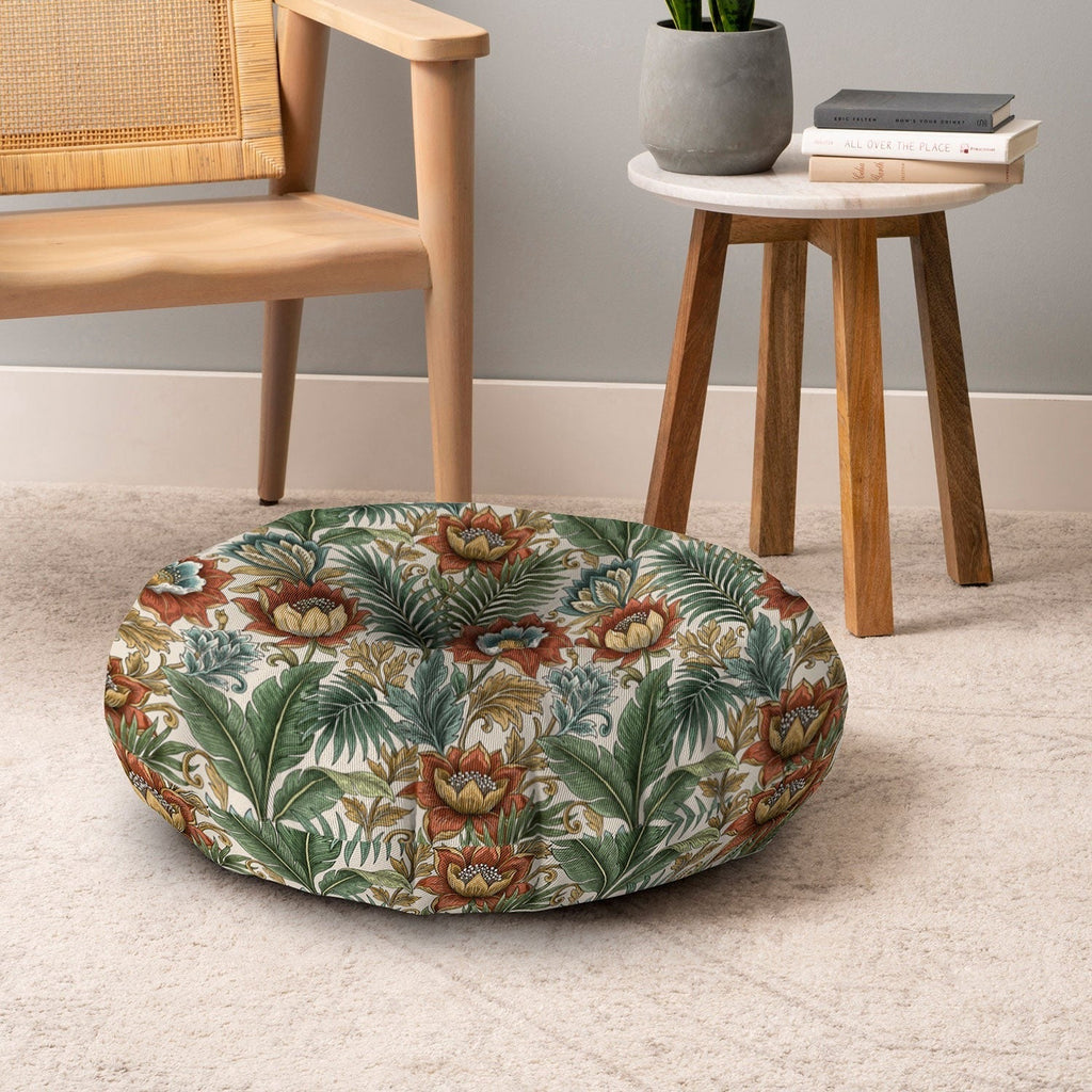 Marta Barragan Camarasa Retro Jungle Garden Floor Pillow Round