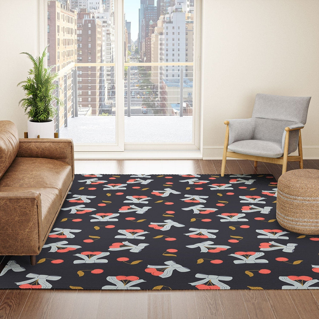 Jennifer Labre Cherries and Bows Area Rug