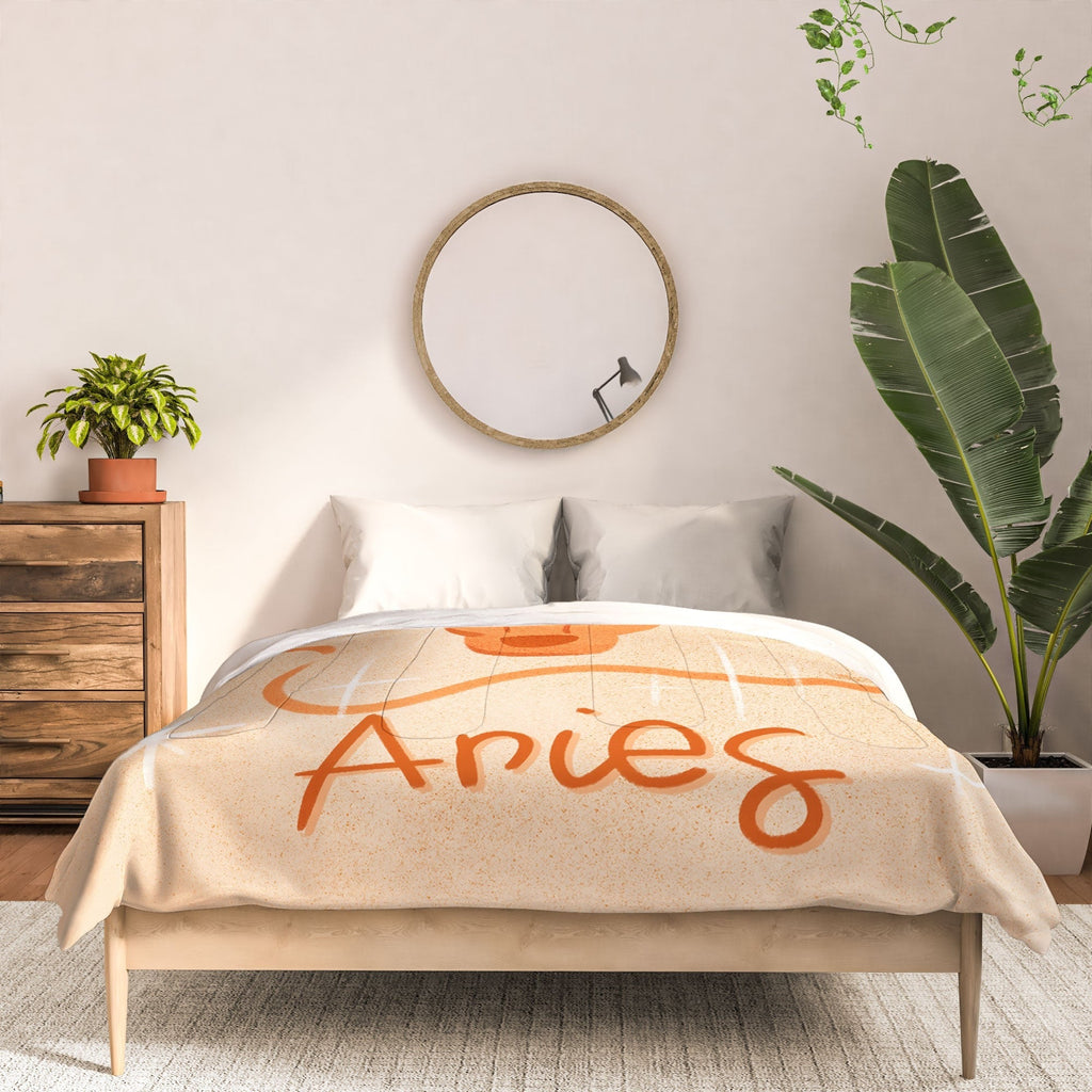 Little Om Zodiac Signs Aries Comforter