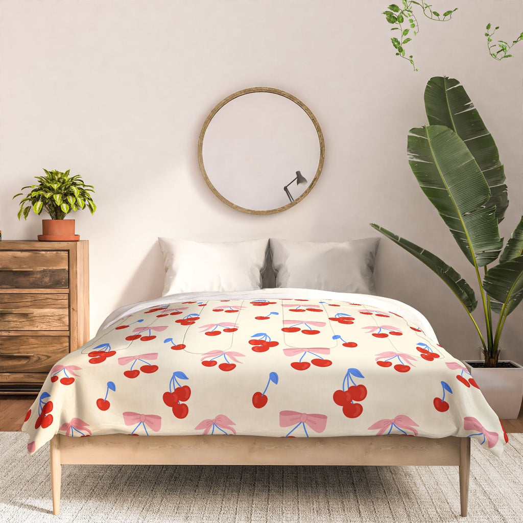 Design by Spark Cherries And Ribbons Comforter
