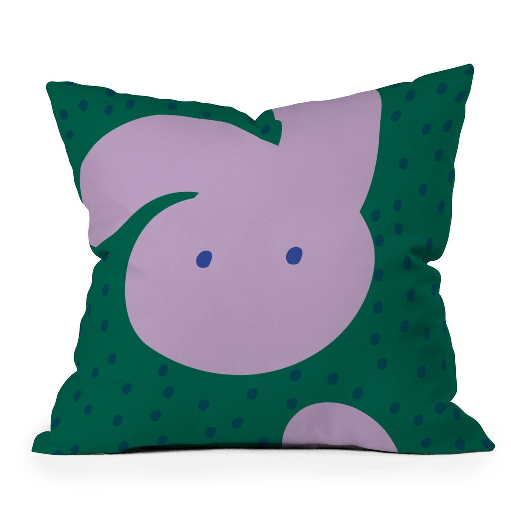 Camilla Foss Pebbles and Rabbit Outdoor Throw Pillow