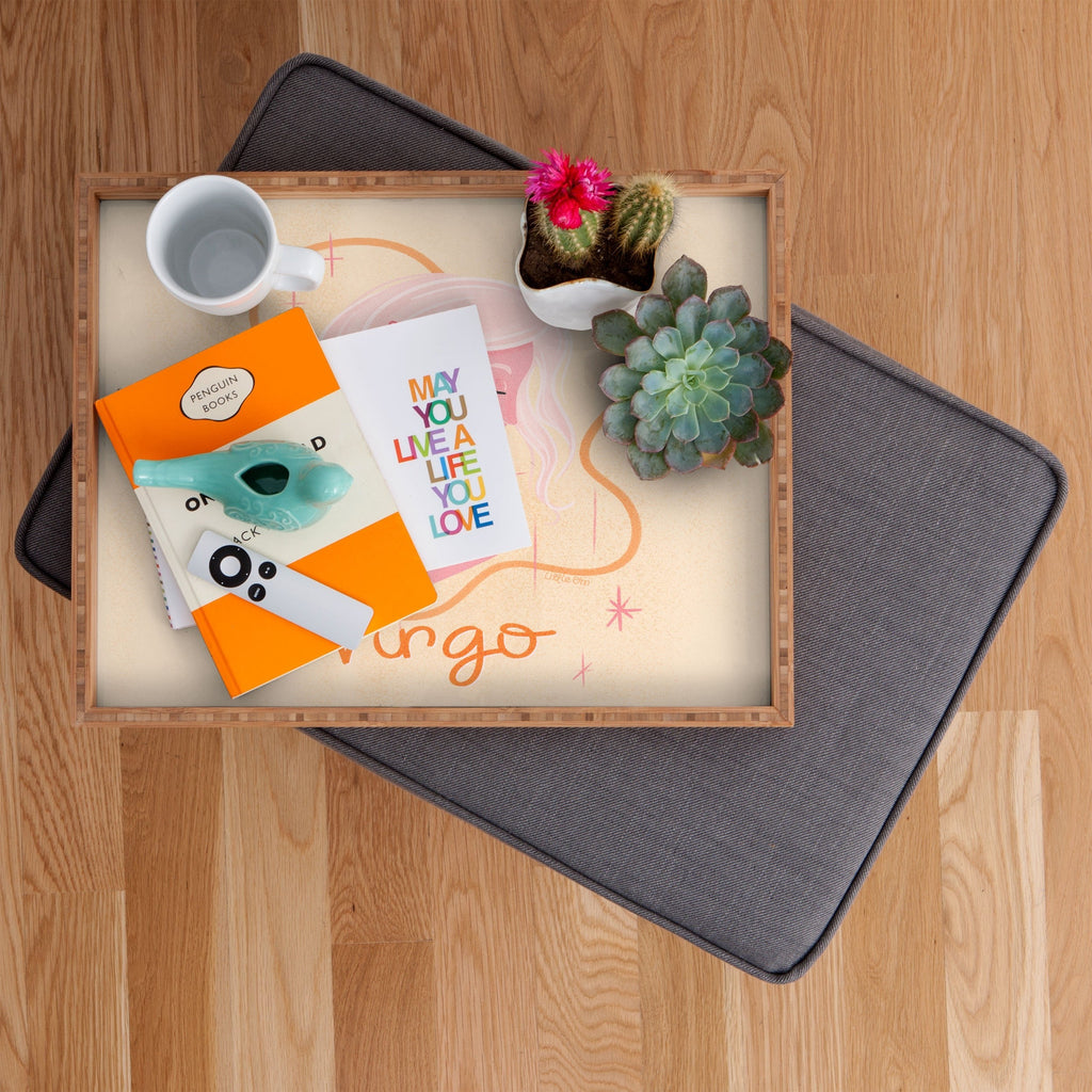 Little Om Zodiac Sign Virgo Rectangular Tray