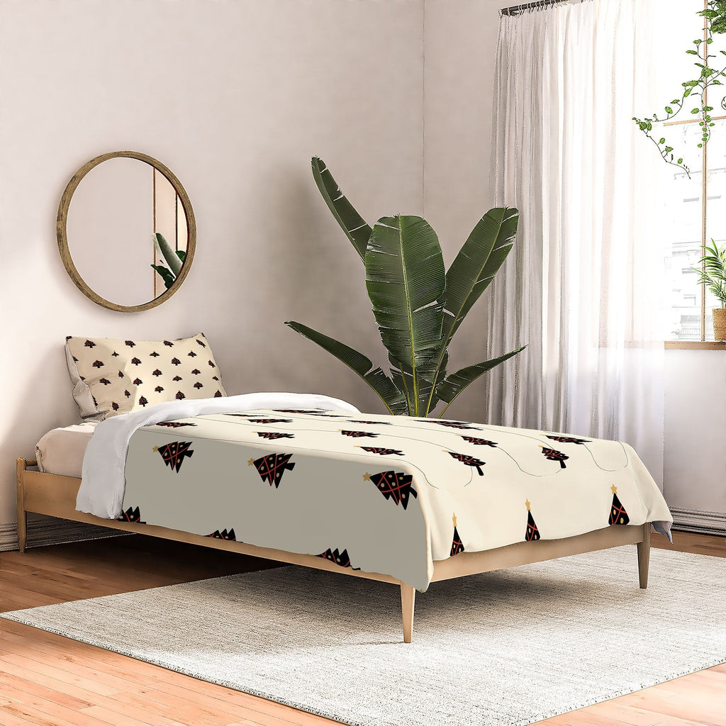 Design by Spark Black And Gold Christmas Tree Comforter