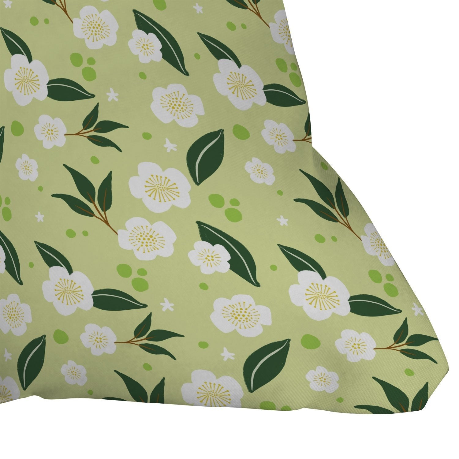 Design by Spark Matcha Tea Florals Throw Pillow