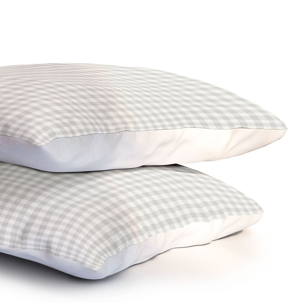 Colour Poems Gingham Plaid Pattern Cloud White Pillow Shams