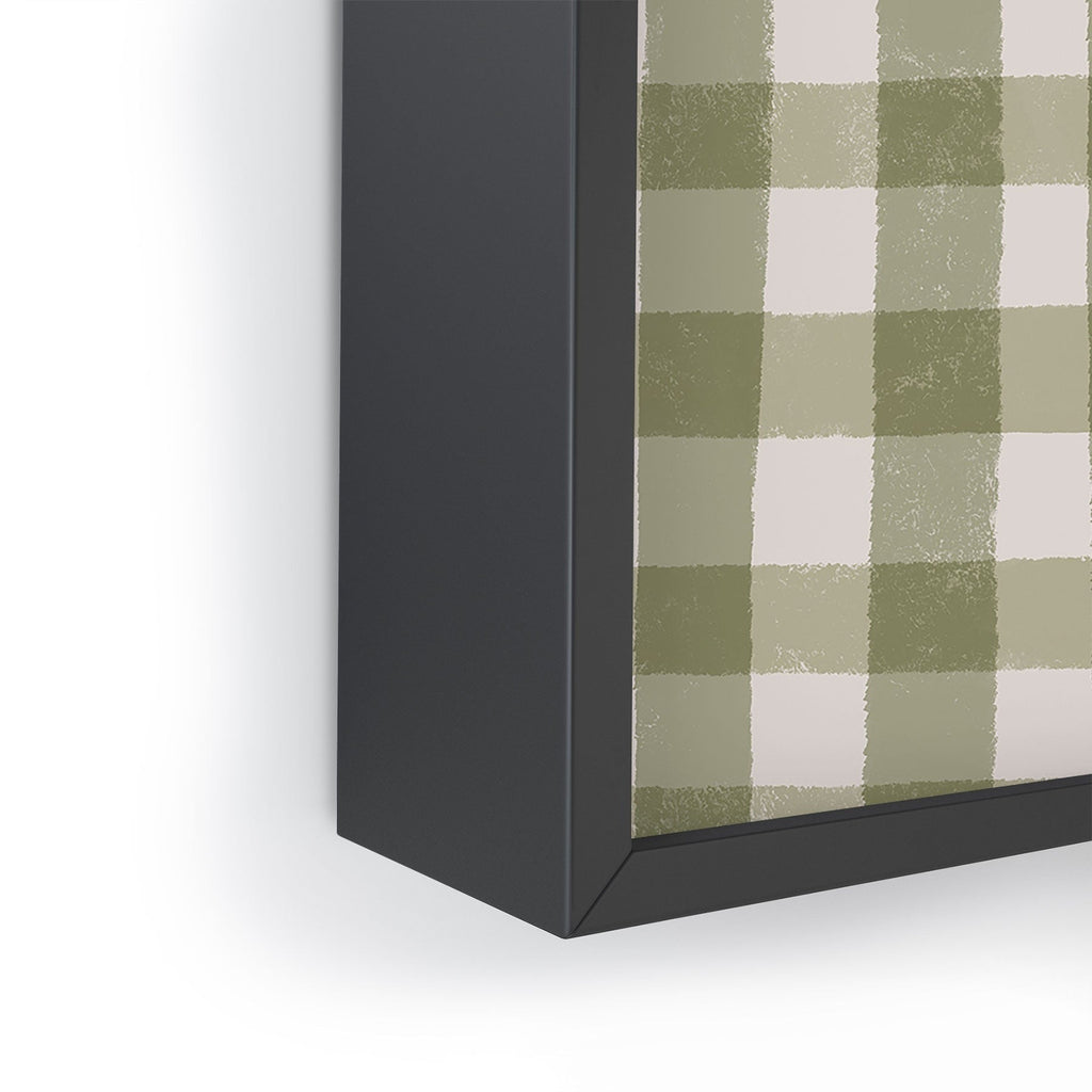 Menina Lisboa Rustic Green Plaid Framed Mini Art Print