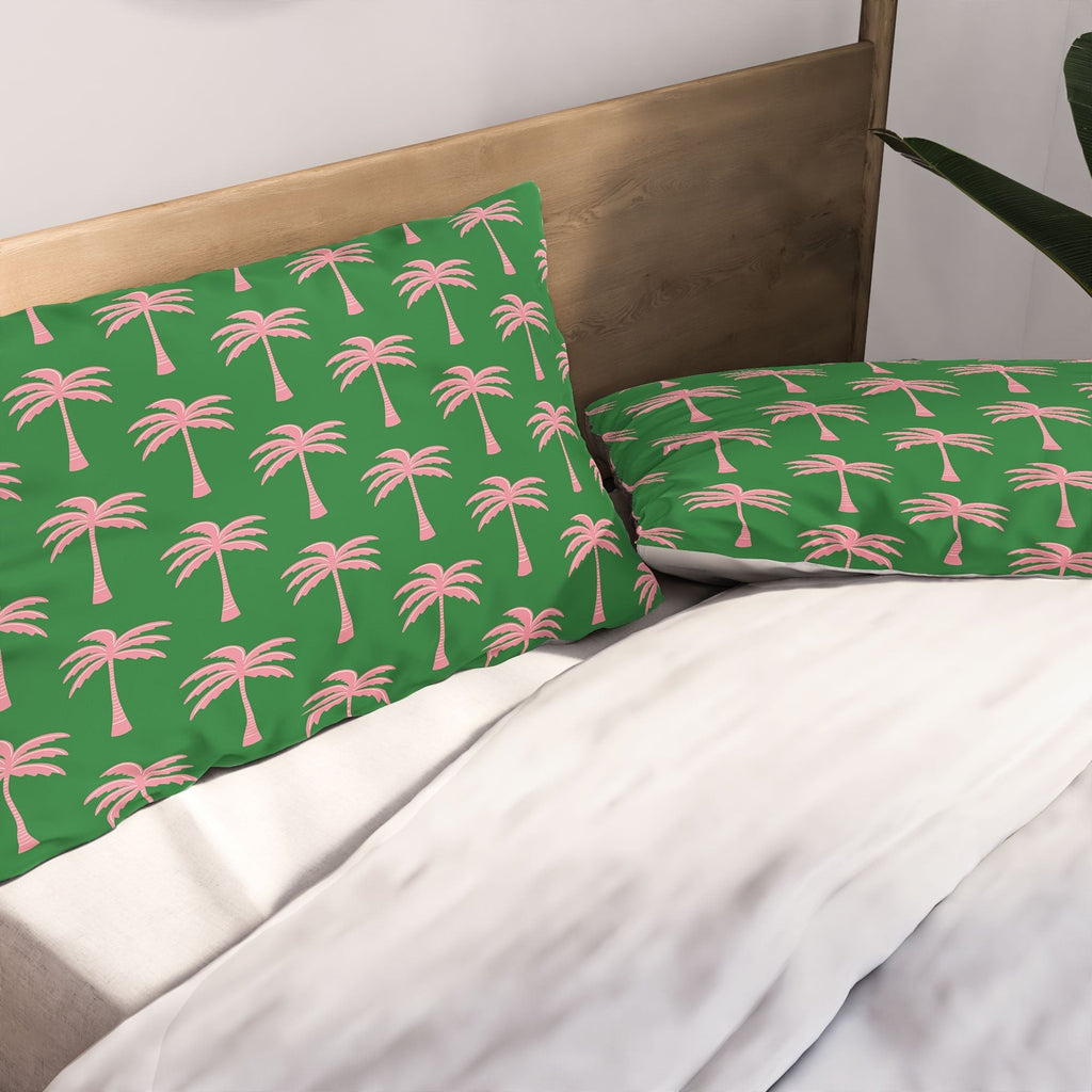 Design by Spark Pink Palm Tree Oasis Pillow Shams