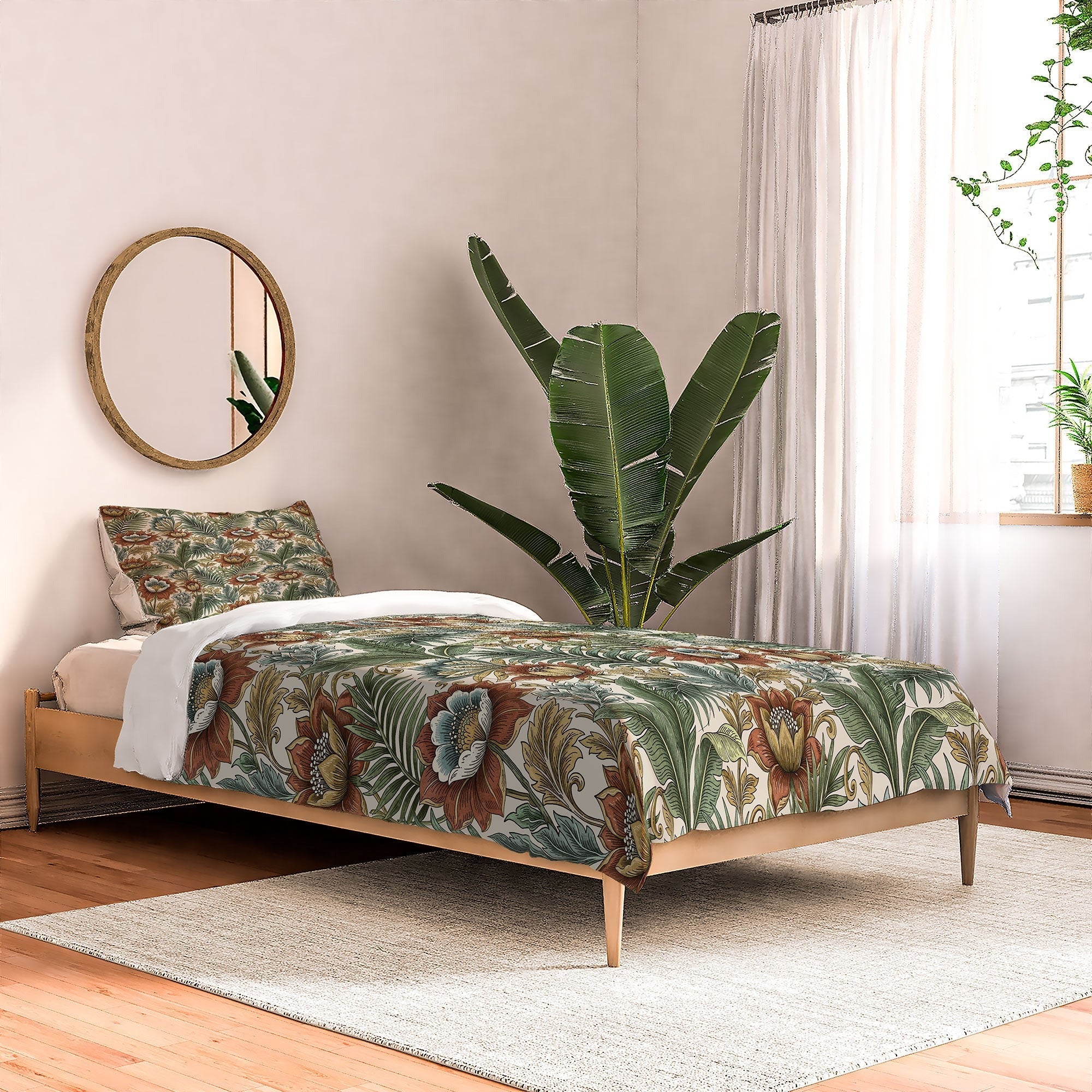 Marta Barragan Camarasa Retro Jungle Garden Comforter