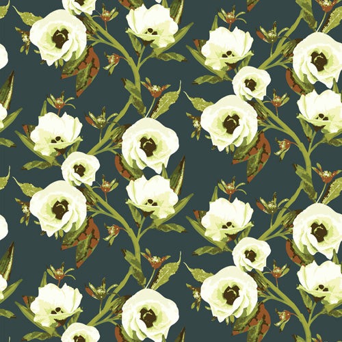 ThirtyOne Illustrations Circa in Olive Shower Curtain