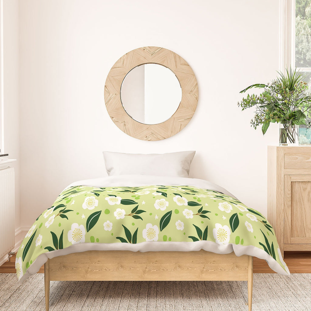 Design by Spark Matcha Tea Florals Duvet Cover