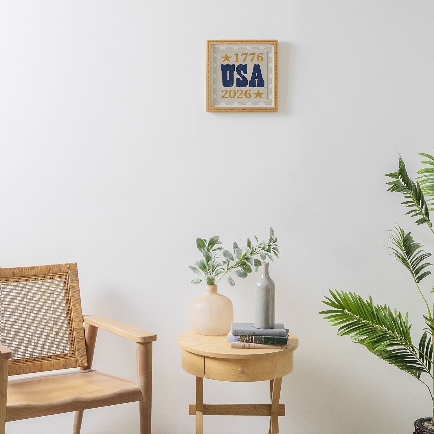 DENY Designs USA Stamp Framed Wall Art