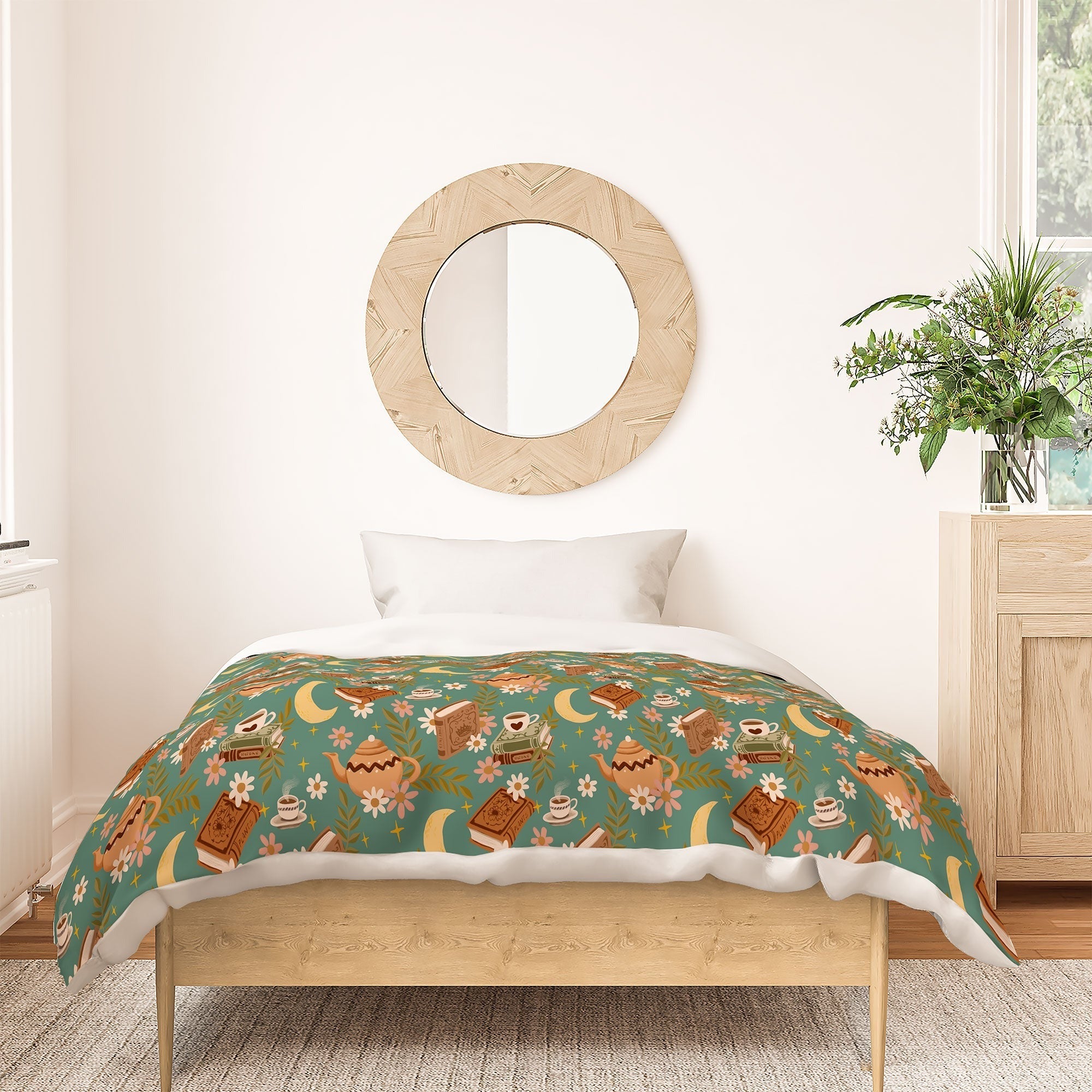 Avenie Moonlit Reading Nook I Duvet Cover