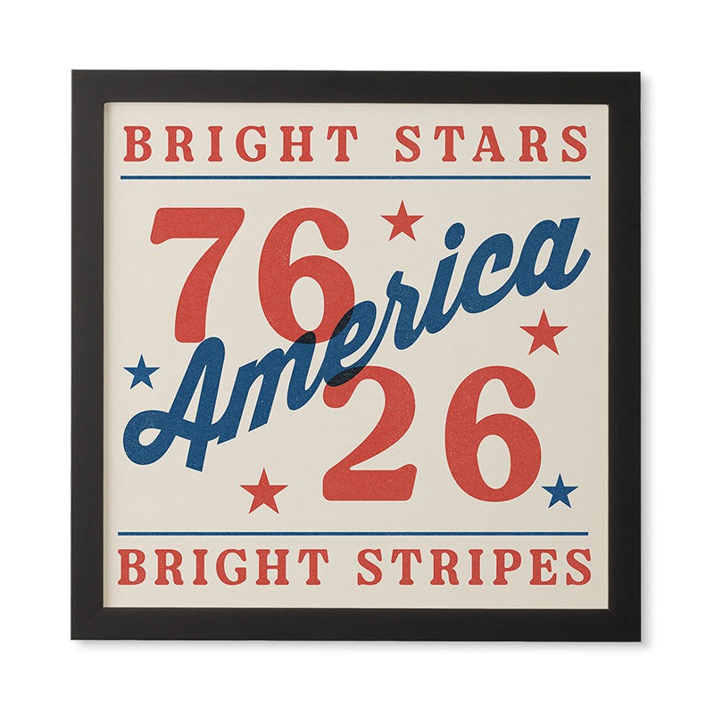 DENY Designs Bright Stars Bright Stripes Framed Wall Art