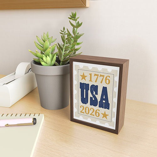 DENY Designs USA Stamp Framed Mini Art Print