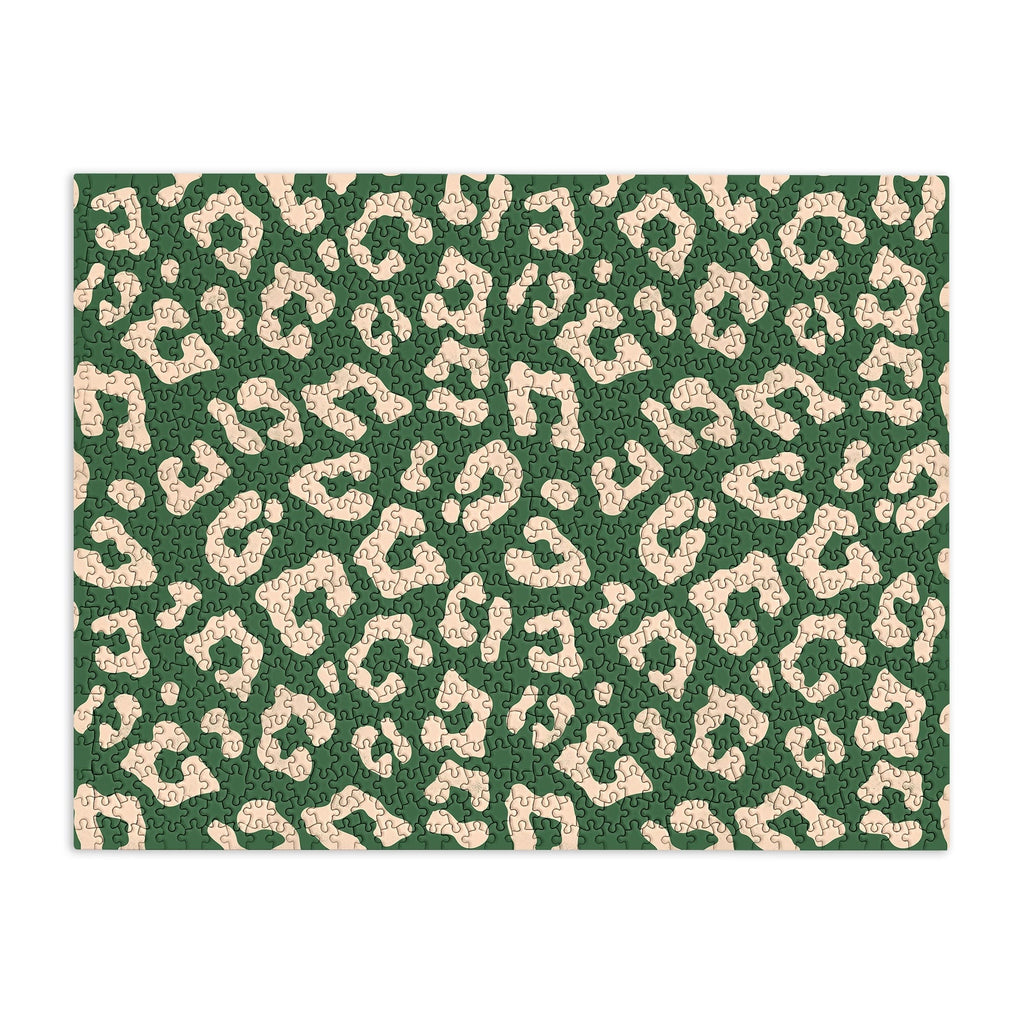 Avenie BR Cheetah Print In Green Puzzle