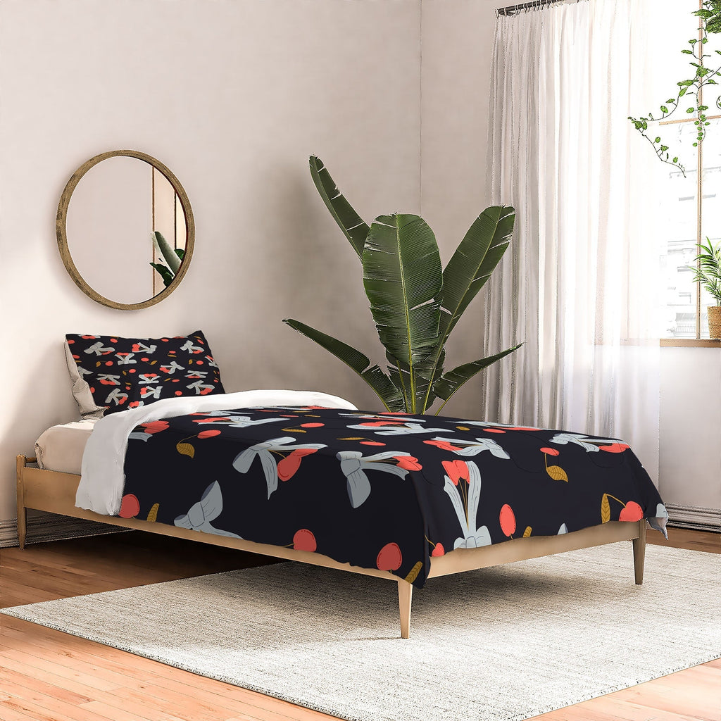Jennifer Labre Cherries and Bows Comforter