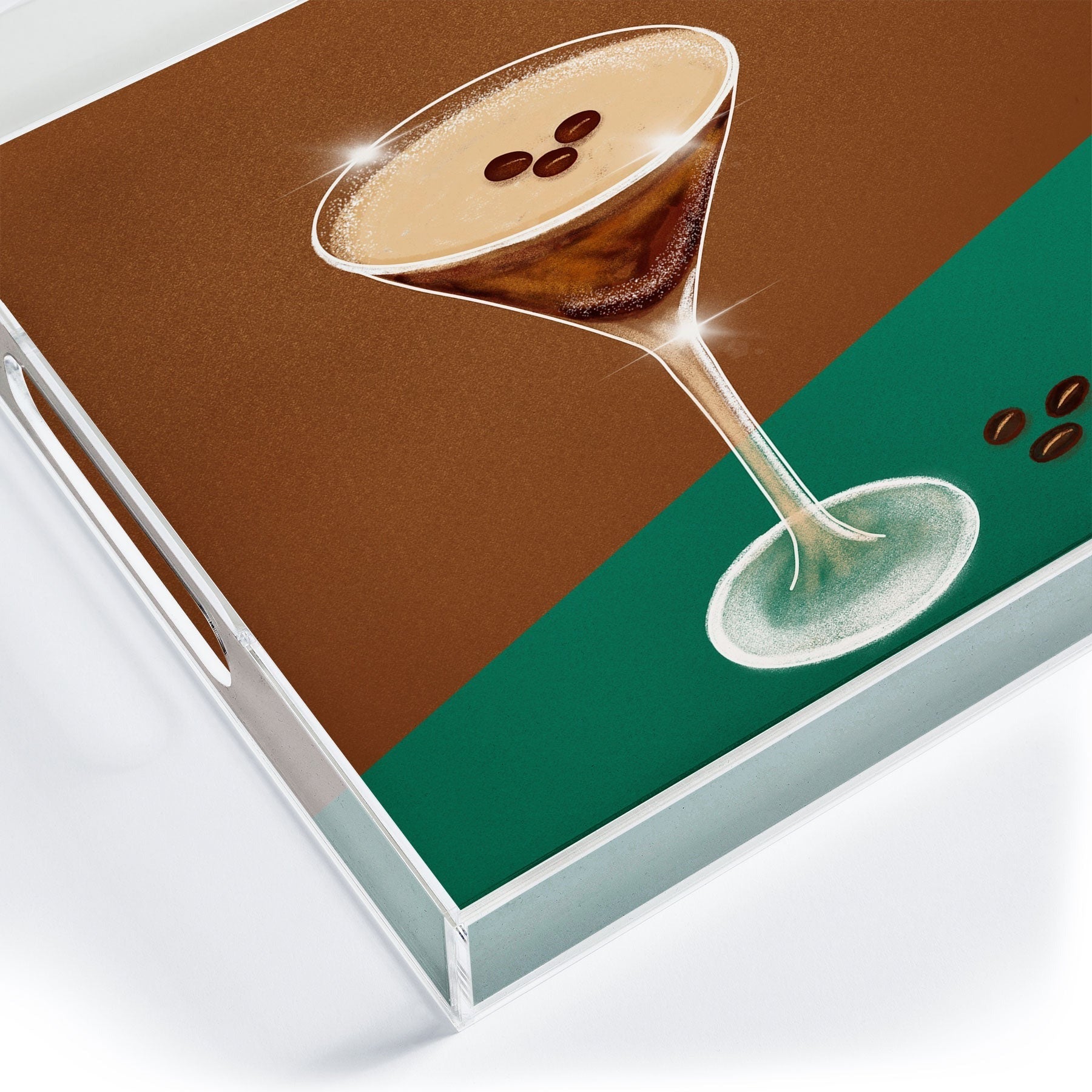 Design by Spark Expresso Martini Coffee Beans Acrylic Tray