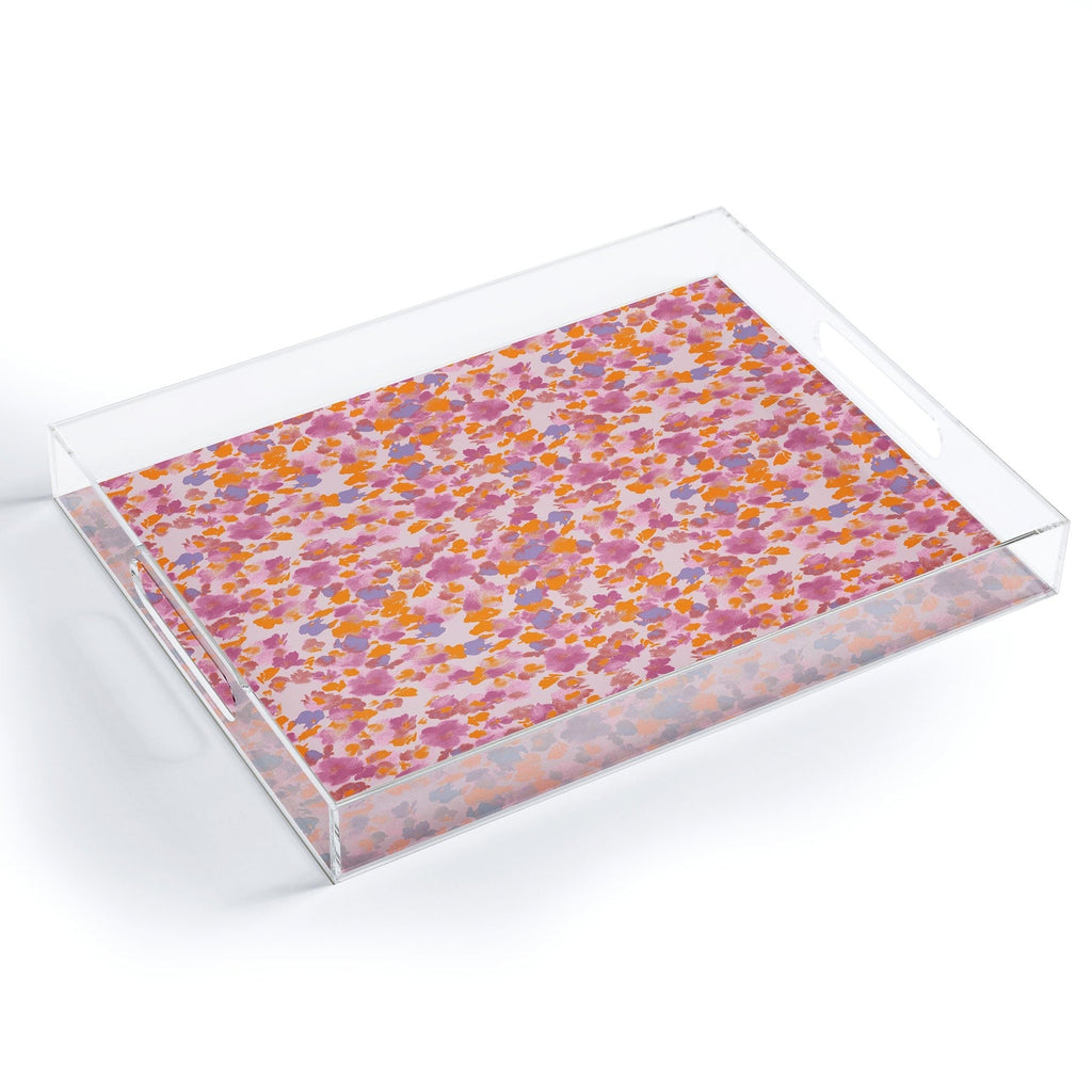 Gabriela Fuente Day Dreaming Watercolor Pink Acrylic Tray