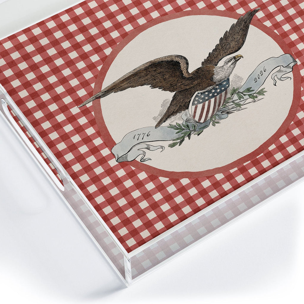 DENY Designs Gingham Eagle Acrylic Tray
