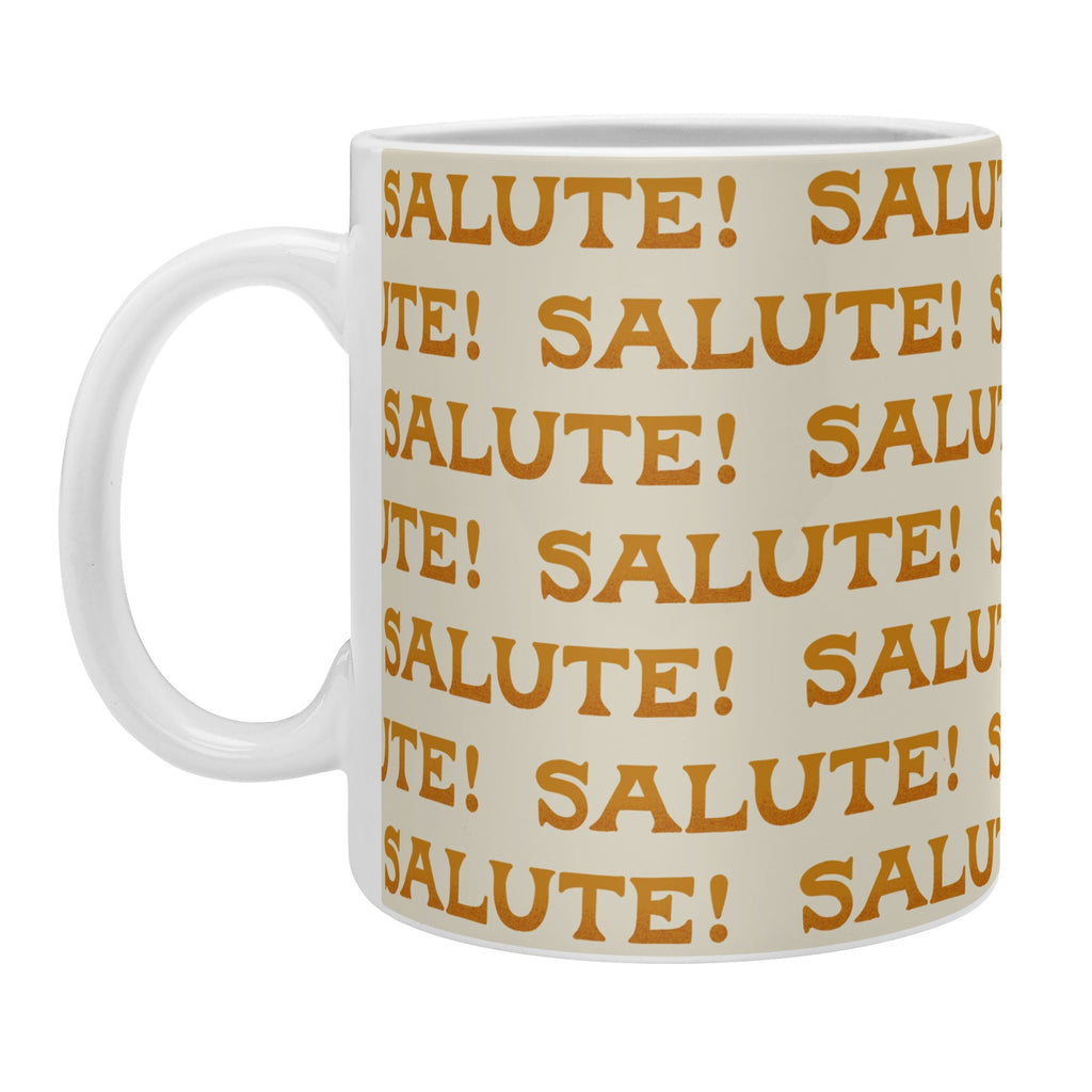Jessica Molina Salute Gold Pattern on Cream Coffee Mug