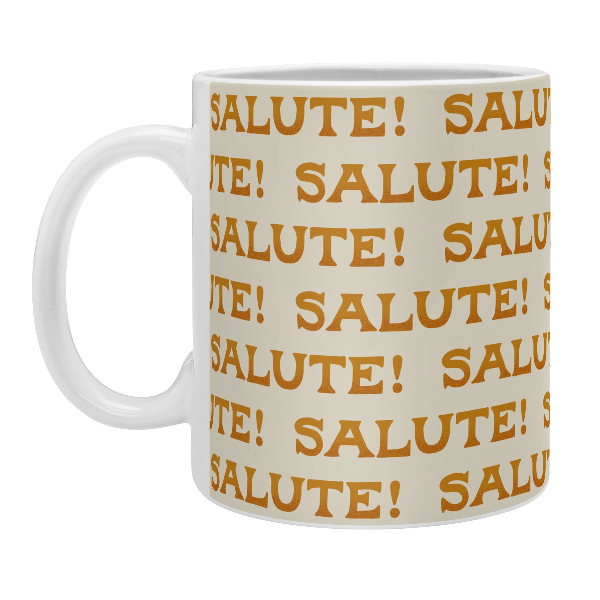 Jessica Molina Salute Gold Pattern on Cream Coffee Mug